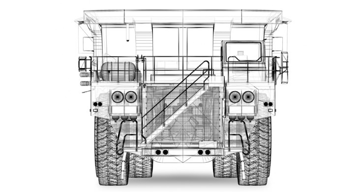 Mine Haul Truck - Front View