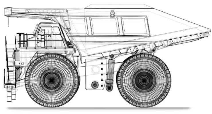 Mine Haul Truck - Side View